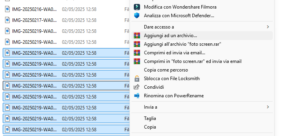 creare un archivio WinRAR